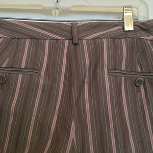 Express tan cotton slacks/pink pinstripes!!